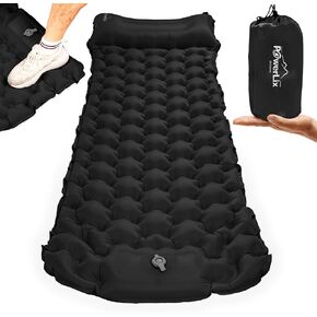 POWERLIX New Upgraded Sleeping Pad for Camping with Built in Pillow and Foot Pump, Carry Bag - Compact Lightweight Camping Mat, Outdoor Backpacking Hiking Travelling Camping Air Mattress Airpad