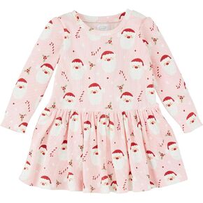 Mud Pie Baby Girls Children Santa Print Tshirt Dress