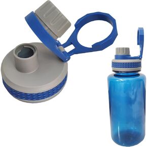Water Bottle Lid Compatible for Nalgene 32 oz,BPA Free，Thick Wide Mouth Lid with Ring for carrying Compatible for Nalgene 32 oz Replacement Lid Black