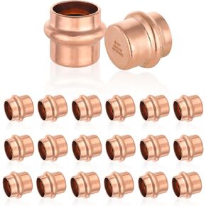 10-Pack Copper Press End Cap(Plug), 1/2" Copper Pressure Fittings, Press Fit for Copper Tube Connection