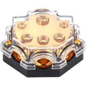 aqxreight - Ground Cable Splitter Block, Power Distribution Block 1 in 5 Ways Out Ground Cable Splitter Distributor for Auto Car Boat