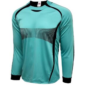 Just 4 Kicks Boy's Goalkeeper Soccer Jersey, France Padded Goalie Shirt with Sponge Protector