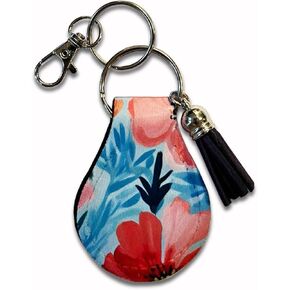 Neoprene Colorful Floral AirTag Case Keychain - Flower Design, Anti-Scratch GPS Tracker Holder with Ring & Clip, Compatible with Apple AirTag for Keys and Wallets