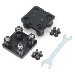 Big V-Wheel Plate with 6mm Belt Buckle for 2020Series V-Slot Aluminum Profiles, V-Slot Gantry Plate with 2Meters Timing Belt for CNC 3D Printer Parts,2pcs/Pack (Big V-Wheel with Belt-2Set)