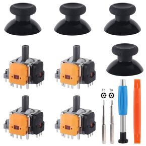TOMSIN Joysticks Replacement for Xbox One/S and Series X/S Controller,4 Pack Hall Effect 3D Analog Sensor Joysticks Module with Caps for Xbox Controller