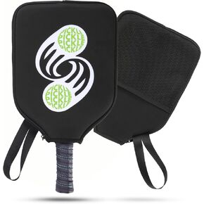 Pickleball Paddle Cover,11.4" x8.5" Neoprene Sleeve Pickleball Accessories Pickleball Paddle Case with Fence Hook&Mesh Pocket,Fits Most Pickleball Paddles, Rackets