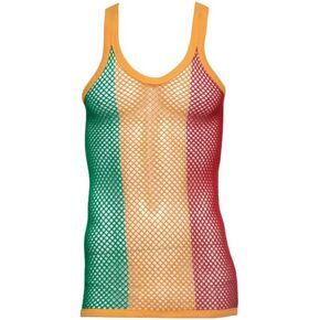 Mens Premium 100% Cotton mesh String Vest, Fishnet Sleeveless Tank top