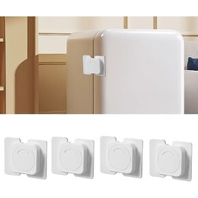 4 Pack Child Proof Refrigerator Lock - Techoln Fridge Locks for Kids with Sticky Adhesive Pads, Child Proof Cabinet Locks, Oven Lock Child Safety, Mini Fridge Lock, Freezer Lock (L-Shaped)