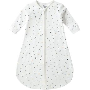 100% Cotton Newborn Wearable Blanket Long Sleeves Swaddle Transition Sack Light Weight TOG 0.5 for Unisex Infant