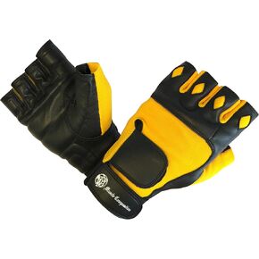 Gym Gloves with Wrist Closure for Men & Women, Padded Workout Crossfit, Weightlifting, Black/Yellow or Black, Premium Quality
