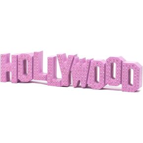 Hollywood Sign Replica - Wood (12 Inch, White w/Rhinestones)