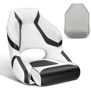 PEXMOR Premium Pontoon Boat Seat Captain Bucket Seat with Boat Seat Cover, Waterproof Boat Cabin Captain Chair Stainless Steel Screws Included in Kuwait