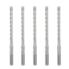 5 Pack 9/16 in x 8.25 in (14 x 210mm) SDS Plus Rotary Hammer Drill Bit, Concrete Drill Bit,Masonry Drill Bit for Concrete, Brick and Cement,210mm Length, (9/16 inch (14mm))