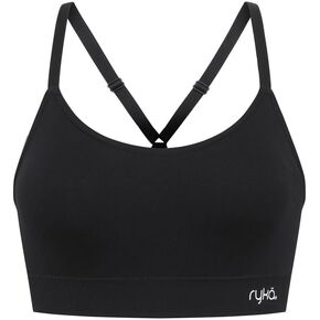 Ryka Women's Katharina Seamless Yoga Racerback Sports Bra with Removable Pads, 3 Pack