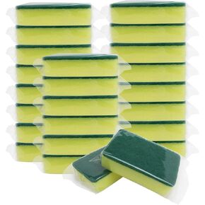 Sponge Individually Wrapped，24 PCS Dishwashing Sponge Scouring Pad Kitchen Dishcloth Suitable for Travel Apartments (Style 2)