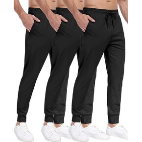 3 Pack Men's Sweatpants with Zipper Pockets,Workout Gym Traning Track Joggers Pants for Men Running Jogging Pants