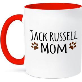 3dRose Jack Russell Dog Mom Mug, 11 oz, Black