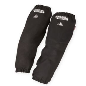 Lincoln Electric Welding Sleeves | Split Leather & Flame Resistant (FR) Cotton | Heat Resistance & Durability | K3111-ALL, Black