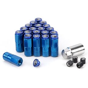 M12x1.5 Lug Nuts 20pcs with American Flag End Cap Compatible with Chevy Impala Honda Accord CRV Civic Ford Focus Wheel（Black）