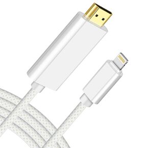 [MFi Certified] Lightning to HDMI Cable for iPhone to TV, 10FT 1080P HD HDMI for iPhone Adapter Compatible with iPhone,iPad, Sync Screen Connector Directly Connect on Monitor/Projector Plug & Play