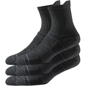 Strideline Basic Crew Socks | Quad-Ply Yarn Padding, Direct Compression and Zoned Cushioning - Crew Length 3 Pack