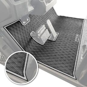 Xtreme Mats EZGO S2/S4 Golf Cart Mat, Full Coverage Golf Cart Floor Liner Mat- Fits EZGO S2 or S4 2022 (Hexagon Flooring) with New Cushman Hauler Style Dash - Blue Trim
