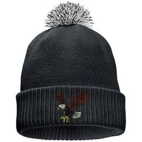 Eagles Beanie Hat for Men Knit Cuff with POM, Philadelphia Football Hat, Embroidered Gifts
