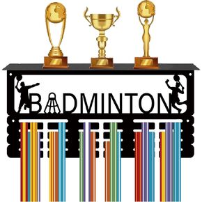 CREATCABIN Dancer Medal Holder Medal Hanger Medal Rack Display Wall Mounted Hanging Awards with Trophy Shelf 4 Rows Hold 70+ Medals Gift for Dancer Balet Dancing Winner Medalists 15.7x7.9 Inch Black