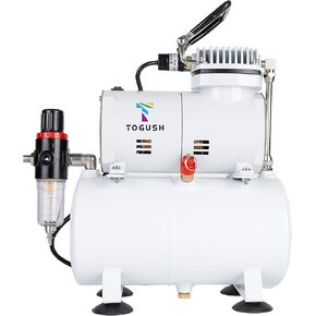 Airbrush Compressor with Tank Regulator,Water Trap,220-240V 50HZ EU Plug Portable Air Compressor with Holder