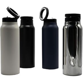 Magnetic Ring Top Insulated Stainless Steel Water Bottle with Phone Holder, 360° Rotation, Portrait/Landscape Modes, (Stainless), TC0023