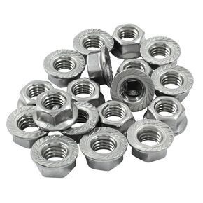 30 Pcs 1/4-20 Serrated Flange Hex Nuts, Stainless Steel Hexagon Locknuts Full Thread Hardware Nuts for Automobiles & Home Appliances (Sliver)