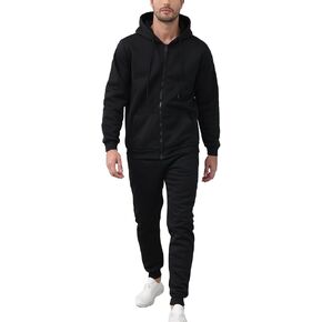 JIHUILAI ملابس رياضية رجالية 2 قطعة بدلات رياضية بسحاب كامل هوديس Sweatpants مجموعات للرجال الركض الجري الرياضة S-3XL