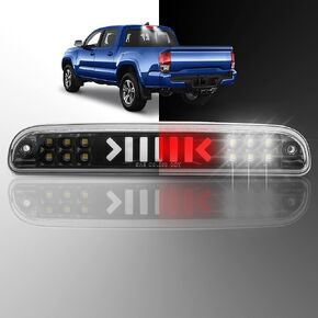 HUSUKU Tail High Mount 3rd Third Brake Light LED for Ford F-250/F-350/F-450/F-550/Super Duty 1999-2016/ Ranger 1993-2011 Red/White 12 Round Oval Smoke Housing Cargo Lamp