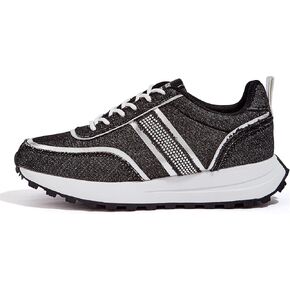 LUCKY STEP Women Platform Walking Shoe Fashion Retro Classic Casual Trainers Braided Rhinestone Sneakers Tennis Running Walking Shoes