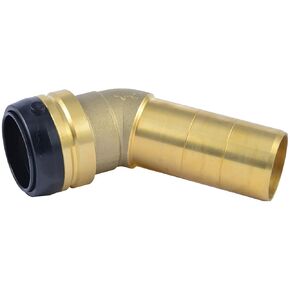 SharkBite 1/2 Inch 45 Degree Street Elbow, Push to Connect Brass Plumbing Fitting, PEX Pipe, Copper, CPVC, PE-RT, HDPE, U615LFA