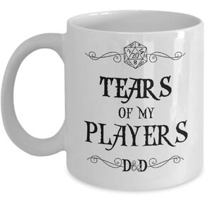 Dungeons and Dragons Mug Tears of My Players Funny White 15 Ounce Ceramic Coffee Cup