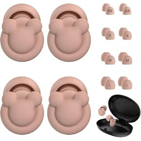 2 Pairs Ear Plugs for Sleeping Noise Cancelling, Reusable Earplugs for Noise Reduction 24dB-30dB with 16 Ear Tips, Hearing Protection Ear Plugs for Concert, Noise Sensitivity, Study & Work Reusable