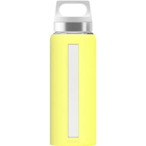 Sigg - Glass Water Bottle - Dream Grey - Soft Silicon Cover - Leakproof - Dishwasher Safe - BPA Free - Broscilate Glass - 22 Oz