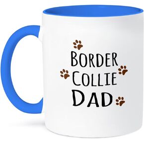 3dRose Border Collie Dog Dad Mug, 11 oz, Black
