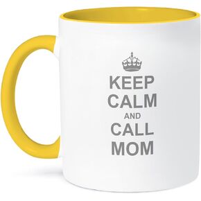3dRose Keep Calm and Call Mom Mug, 11 oz, Ceramic