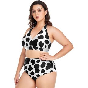 Aflyko Women Plus Size Bikini 2-Piece Swimsuit Ruched Swimwear Large Beachwear in Kuwait