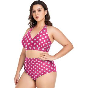 Aflyko Women Plus Size Bikini 2-Piece Swimsuit Ruched Swimwear Large Beachwear