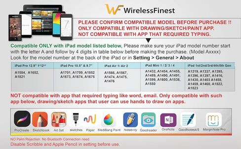 قلم ستايلس قلم الجيل الأول بديل لجهاز Apple iPad Pro 1st iPad 1st 2nd 3rd 4th 5th iPad Mini 1 2 3 4 iPad Air 1st 2nd iOS Android شاشة تعمل باللمس للكمبيوتر اللوحي + حامل مجاني (أبيض) in Saudi Arabia