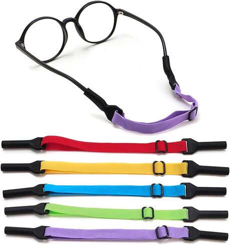 Adjustable Kids Glasses Strap, 5Pcs No Tail Spectacle Straps, Kid's Eyewear Holder Strap For Boy And Girl in Saudi Arabia