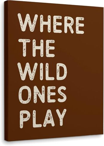 WODMIS Play Room Wall Decor,Kids Where The Wild Ones Play Framed Canvas Wall Art Decor 11×14,Play Sign,Colorful Play Room Art Painting Artwork Wall Playroom Nursery Toddler Kids Room Decoration Prints Decor (cream-coloured, 11x14) in Saudi Arabia