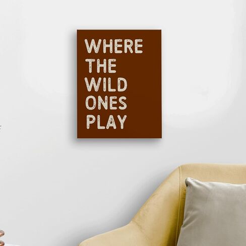 WODMIS Play Room Wall Decor,Kids Where The Wild Ones Play Framed Canvas Wall Art Decor 11×14,Play Sign,Colorful Play Room Art Painting Artwork Wall Playroom Nursery Toddler Kids Room Decoration Prints Decor (cream-coloured, 11x14) in Saudi Arabia