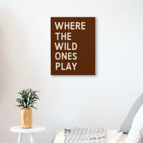WODMIS Play Room Wall Decor,Kids Where The Wild Ones Play Framed Canvas Wall Art Decor 11×14,Play Sign,Colorful Play Room Art Painting Artwork Wall Playroom Nursery Toddler Kids Room Decoration Prints Decor (cream-coloured, 11x14) in Saudi Arabia