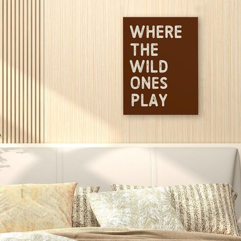 WODMIS Play Room Wall Decor,Kids Where The Wild Ones Play Framed Canvas Wall Art Decor 11×14,Play Sign,Colorful Play Room Art Painting Artwork Wall Playroom Nursery Toddler Kids Room Decoration Prints Decor (cream-coloured, 11x14) in Saudi Arabia