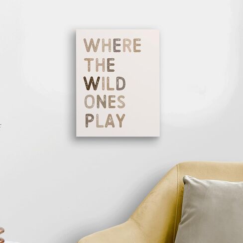 WODMIS Play Room Wall Decor,Kids Where The Wild Ones Play Framed Canvas Wall Art Decor 11×14,Play Sign,Colorful Play Room Art Painting Artwork Wall Playroom Nursery Toddler Kids Room Decoration Prints Decor (cream-coloured, 11x14) in Saudi Arabia