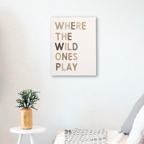 WODMIS Play Room Wall Decor,Kids Where The Wild Ones Play Framed Canvas Wall Art Decor 11×14,Play Sign,Colorful Play Room Art Painting Artwork Wall Playroom Nursery Toddler Kids Room Decoration Prints Decor (cream-coloured, 11x14) in Saudi Arabia